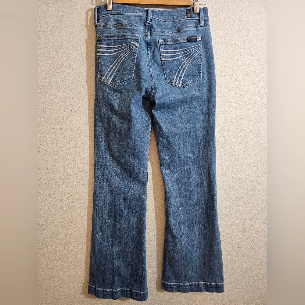 7 For All Mankind Light Blue Flare Jeans - Picture 4 of 9